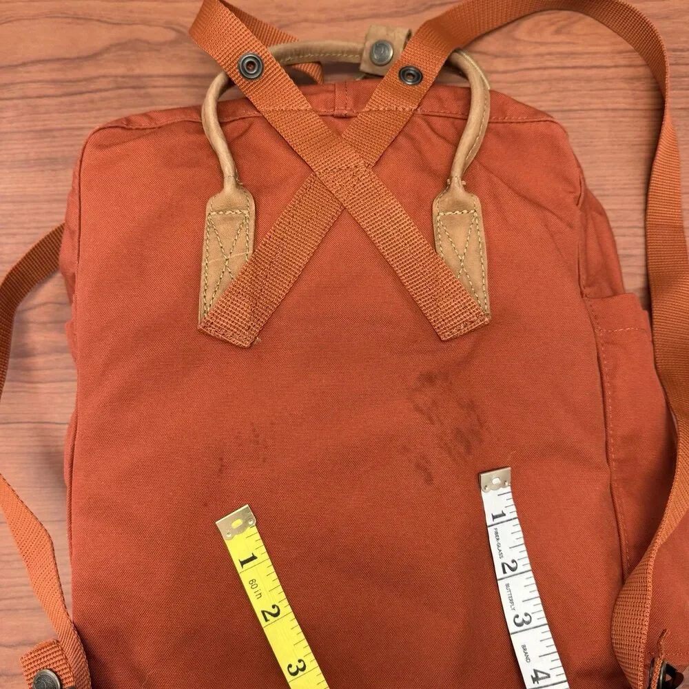 Fjallraven Kanken No. 2 G-1000 Burnt Orange Backpack Leather Handles Bag